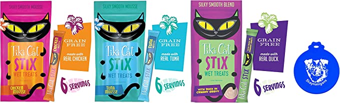 Tiki Cat Stix Wet Mousse Single-Serve Treats in 3-Flavor Variety Pack